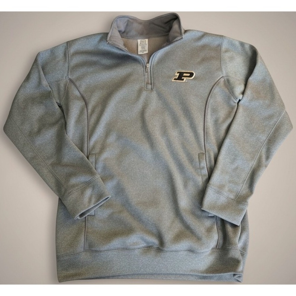 Purdue Boilermakers Men's Medium Gray 1/4 Zip Pullover Sweatshirt NCAA